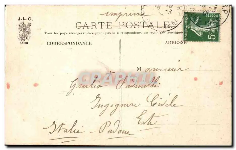 Paris — Place de la Concorde — J. L. C. - Verso
