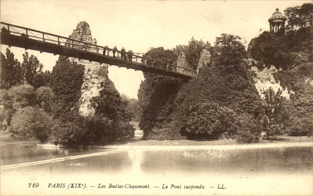 Paris (XIX°) — Les Buttes-Chaumont — Die Hängebrücke — LL. — N° 719 - Vorderseite