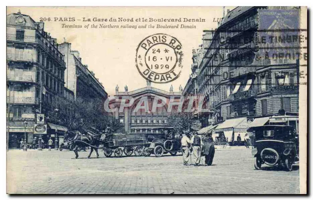 Paris – Die Gare du Nord und der Boulevard Denain — Les Éditions Artistiques, LIP - Vorderseite
