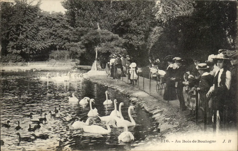Au Bois de Boulogne — Cygnes et visiteurs — J. H. n° 716 - Vorderseite