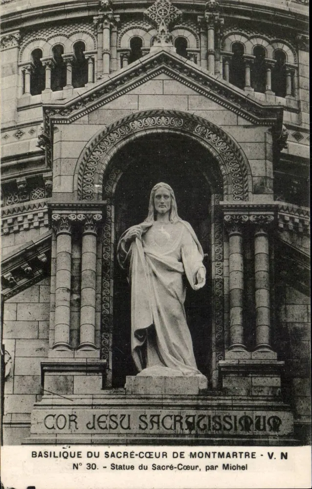 Basilika des Heiligen Herzens von Montmartre — Statue des Heiligen Herzens, von Michel — Nr. 30 — V. N. - Vorderseite