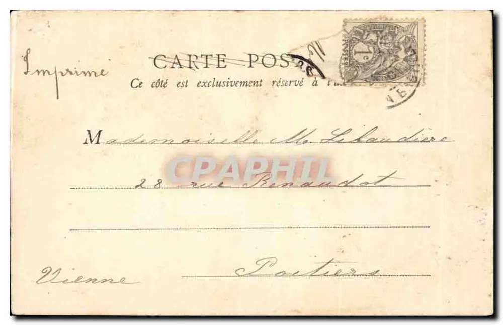 Parc Monceau - A Rotonda — B.F., Paris, n°72 - Verso