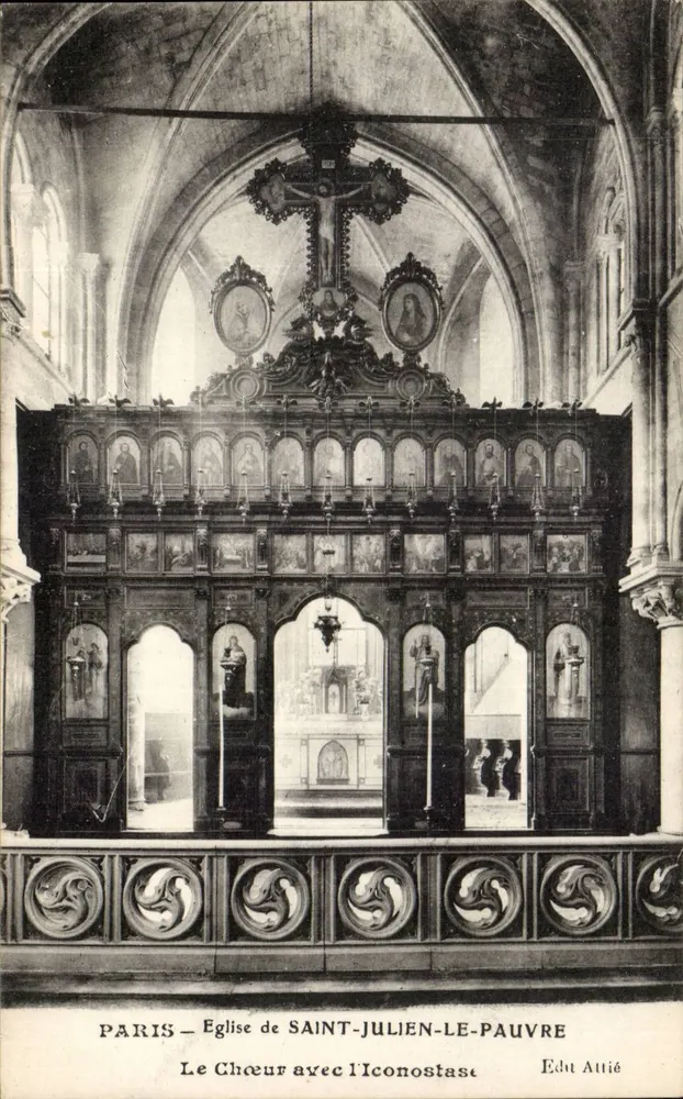Paris — Kirche Saint-Julien-le-Pauvre — Der Chor mit dem Ikonostase - Vorderseite