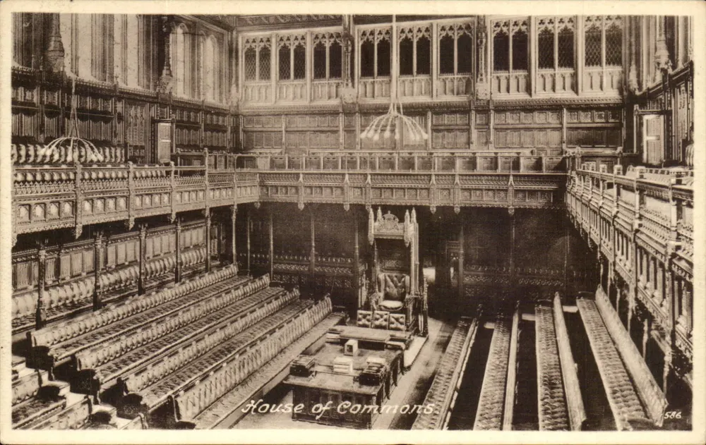 Halle des britischen Parlaments — House of Commons — F. Frith & Co. Ltd. n° 586 - Vorderseite