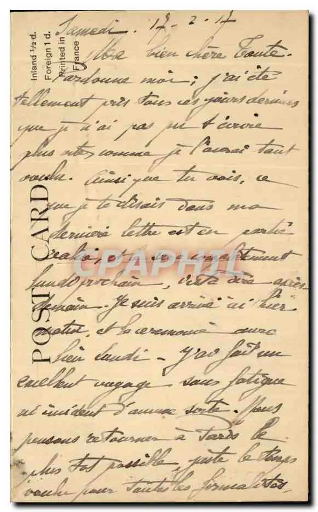 Londres — Big Ben em Westminster — Bilhete postal moderno n°390 - Verso