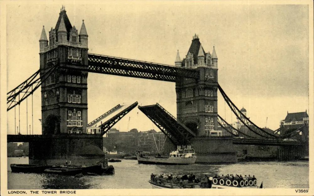 Londres, o Tower Bridge — Photochrom, n° V3569 - Frente