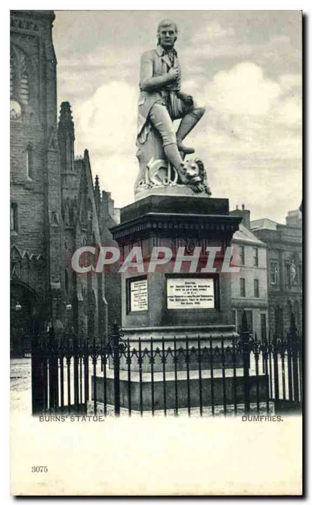 Statua Burns w Dumfries — nieznany wydawca, nr serii 3075 - Awers
