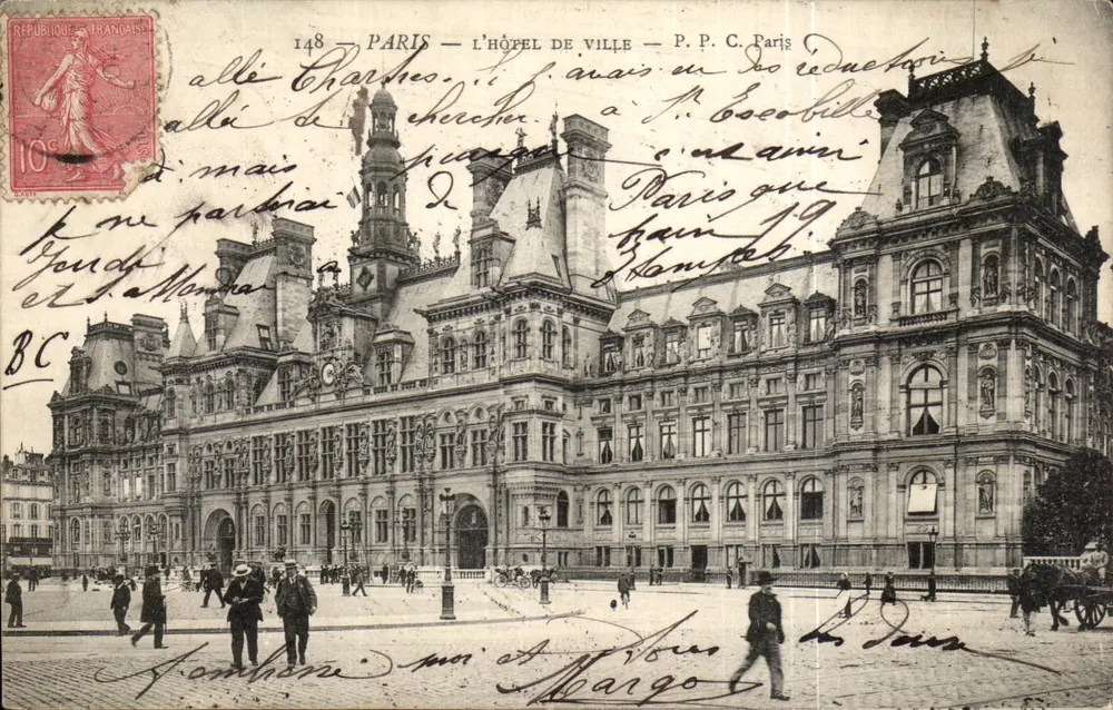 Parigi — L'Hotel de Ville — P.P.C. Parigi - Recto