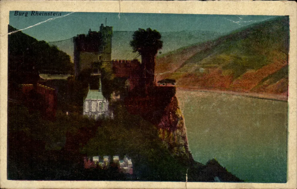 Burg Rheinstein — Schloss auf Felsen am Rhein — Verleger nicht sichtbar - Vorderseite