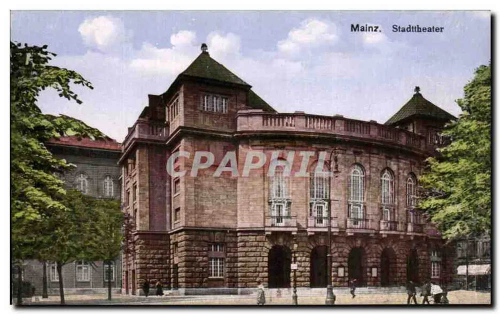 Mainz. Stadtttheater — Ansicht des Stadttheaters — Verleger nicht sichtbar - Vorderseite