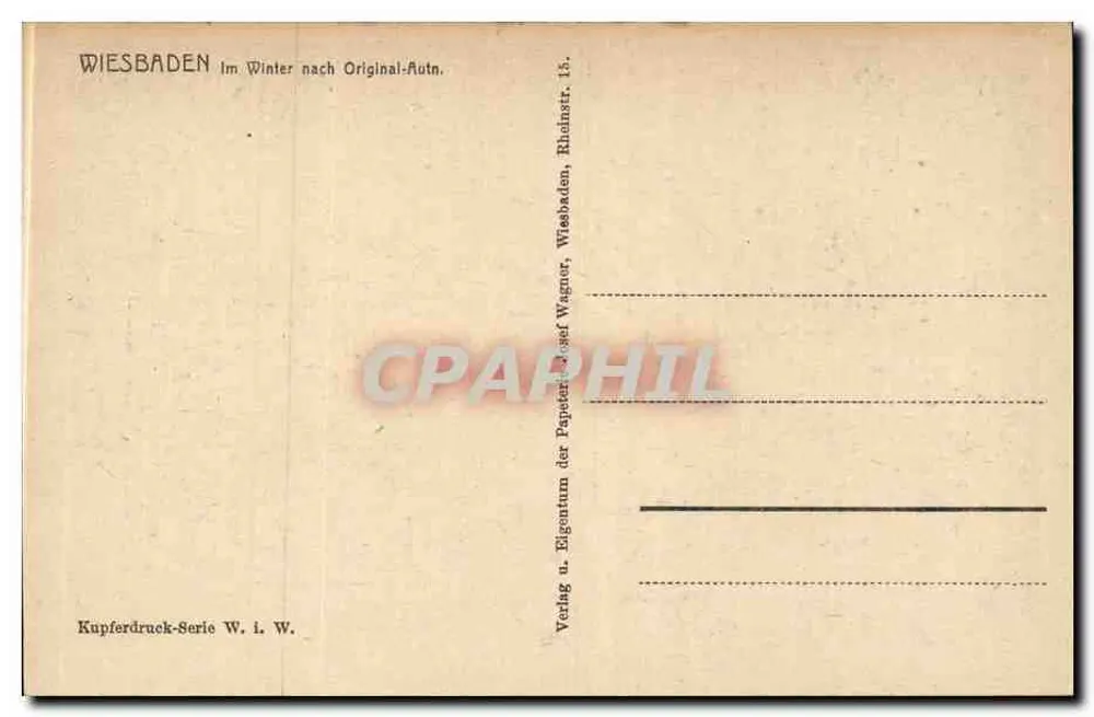Wiesbaden - Noroburgtompel — Verlag Kupferdruck-Serie W. I. W. - Rückseite