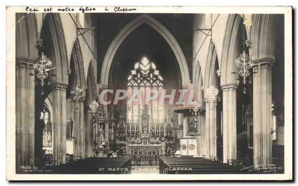Innenraum der Kirche Saint Mary in Clapham — Foto von Webster & Co. — Nr. 82 - Vorderseite