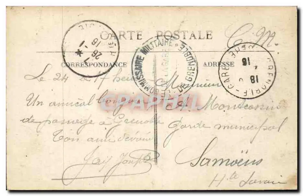 Grenoble — Vista scattata dal Forte Rabot — editore anonimo, n° 839 - Verso