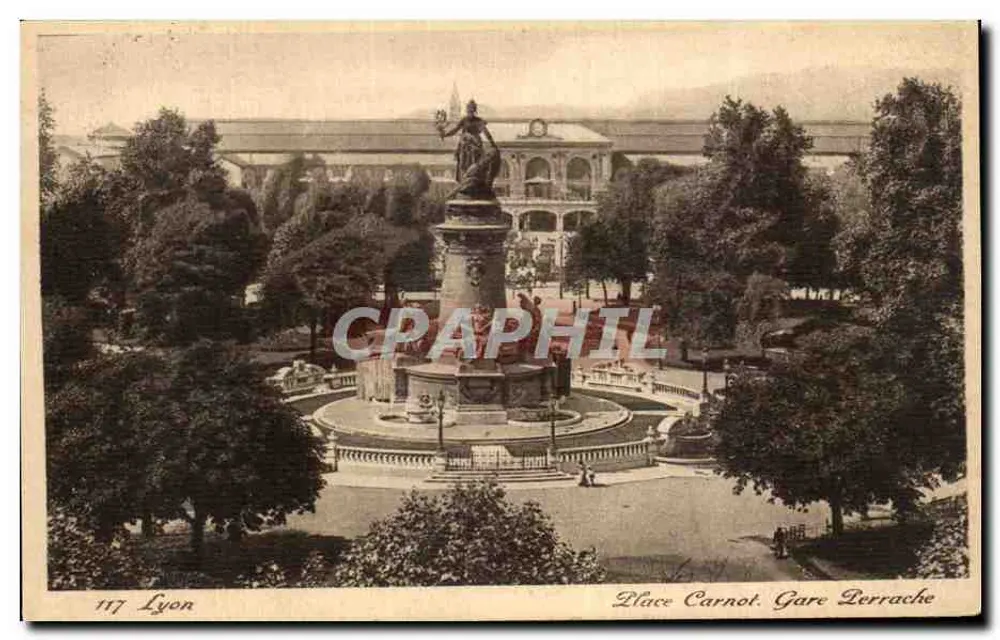 Plaats Carnot, Station Derrache — Lyon — onbekende uitgever, nr. 117 - Voorkant
