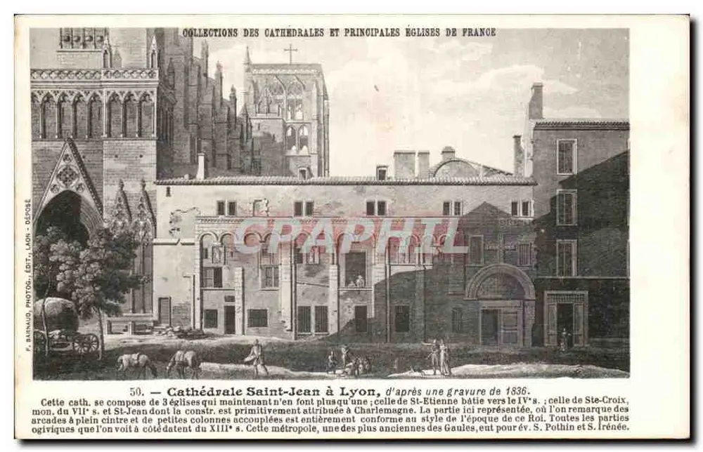 Kathedrale Saint-Jean in Lyon — Sammlung der Kathedralen und Hauptkirchen Frankreichs — P. Barnaud, Fotografie. Edit. Lach. & Olspé, n°50 - Vorderseite