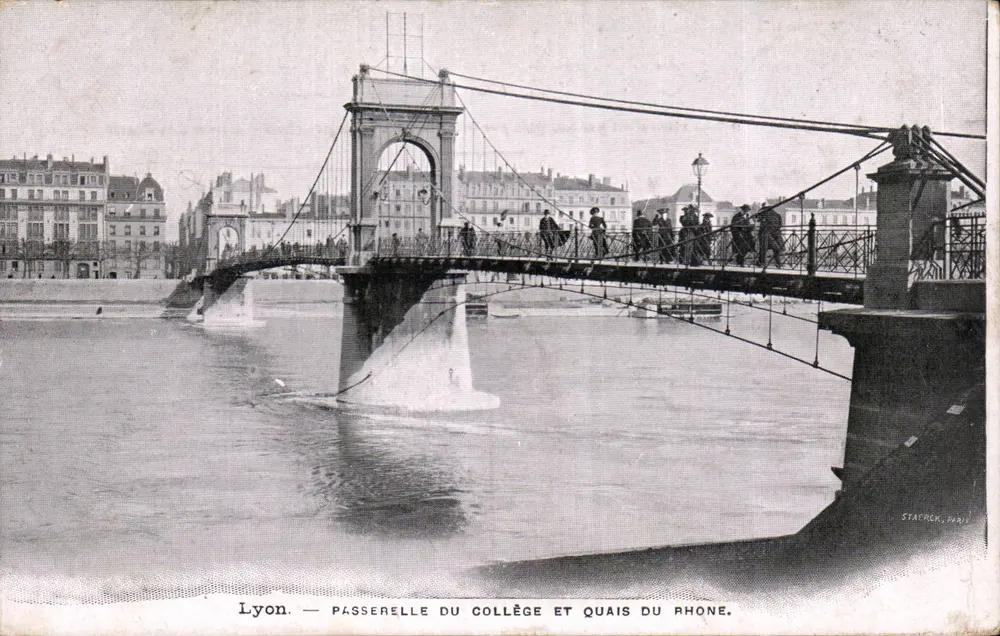 Lyon — Brücke des Colleges und Ufer des Rhône — Stacker, Paris - Vorderseite