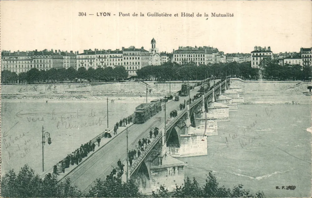 LYON - Guillotière-Brücke und Hotel de la Mutualité — B.F. n°304 - Vorderseite