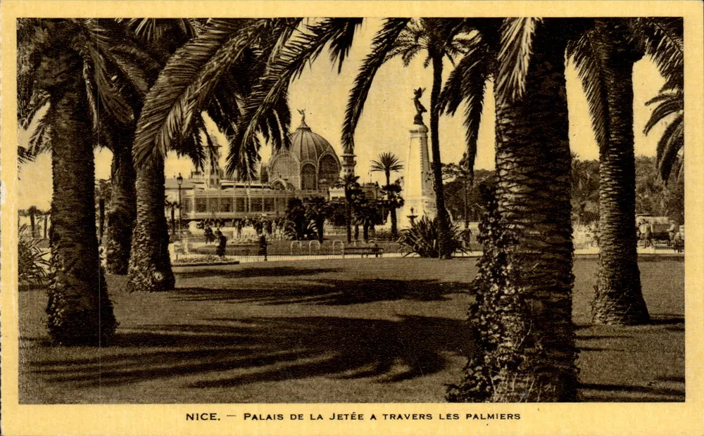 Niza — Palacio de la Jetée entre palmeras - Anverso