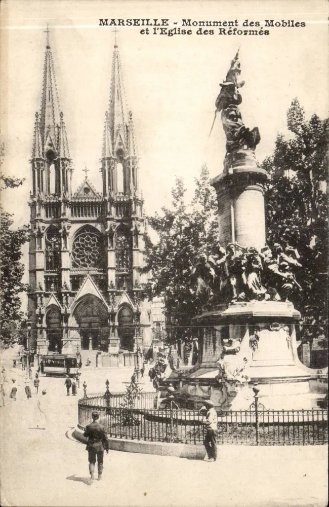Marseille - Denkmal der Mobiles und die Kirche der Réformierten - Vorderseite