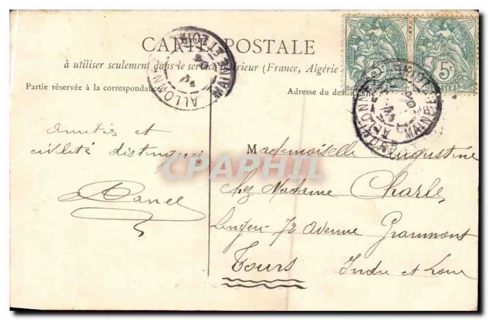 Saumur — Quai de Limoges — editor desconhecido, n° 9 - Verso
