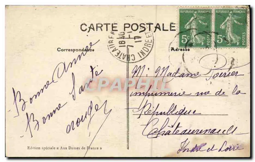 Les Clues de Barles — Ao redor de Digne — Edição especial « Aux Dames de France » - Verso