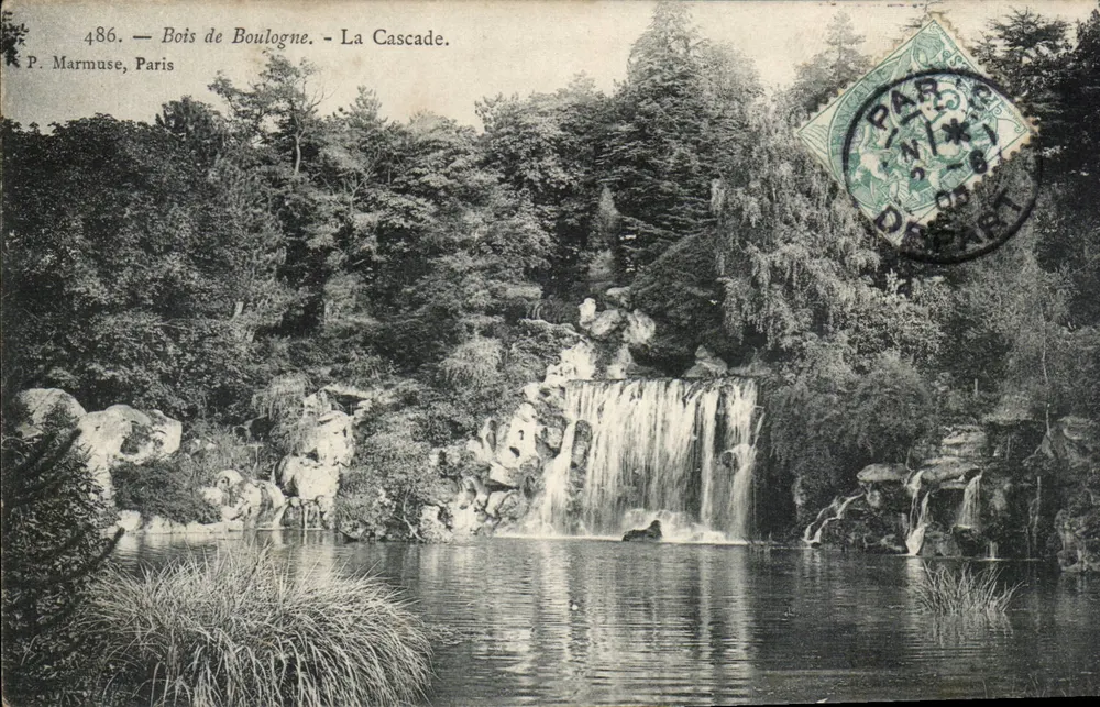 Bois de Boulogne - A Cascata — P. Marmuse, Paris, n°486 - Frente