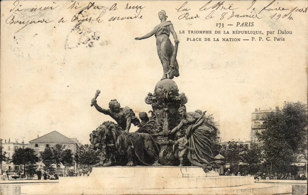Der Sieg der Republik — Place de la Nation — Paris — von Dalou — P.P.C. Paris — n°173 - Vorderseite