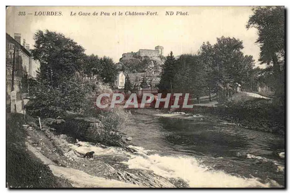 Lourdes — Der Gave de Pau und das Schloss — ND Phot. - Vorderseite