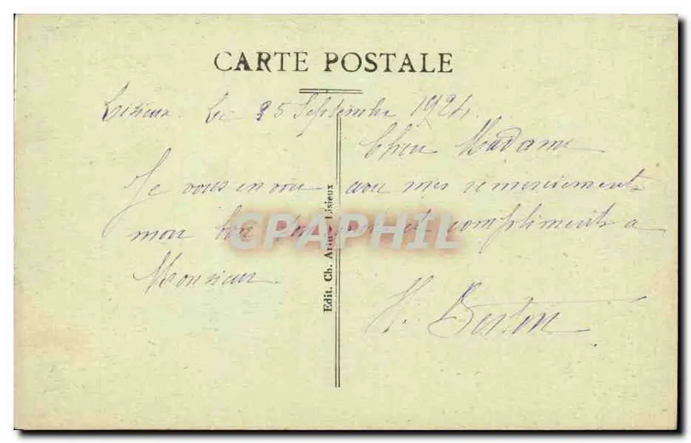 Lisieux — Catedral de São Pedro e o Museu — Ed. Ch. Anceau, n°15 - Verso