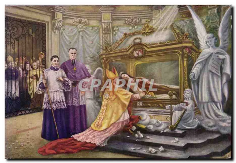 Vor der Chasse von Sainte Thérèse de l'Enfant-Jésus — Gemälde von C. de L. — Copyright 1925 - Vorderseite