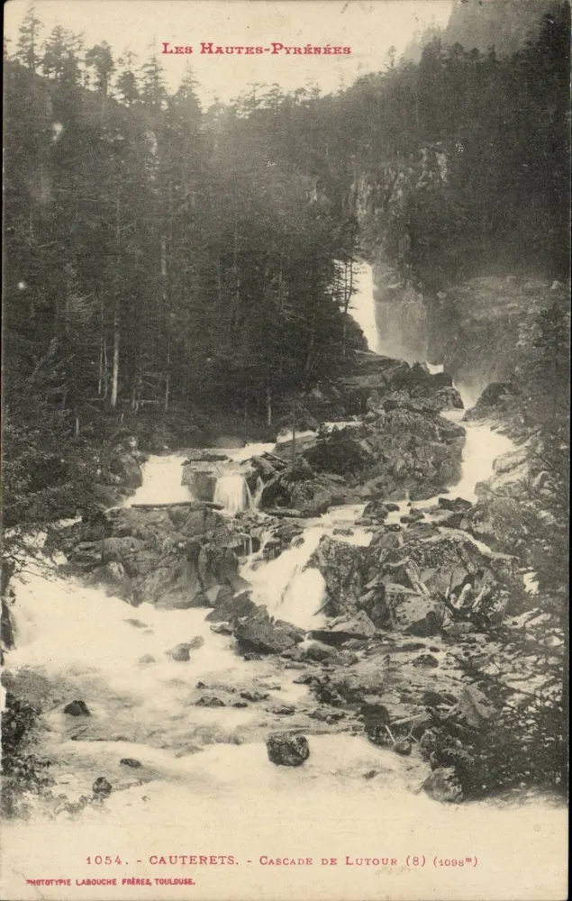 Cauterets - Cascata de Lutour (8) — Fototipia Labouche Frères, Toulouse, n° 1054 - Frente