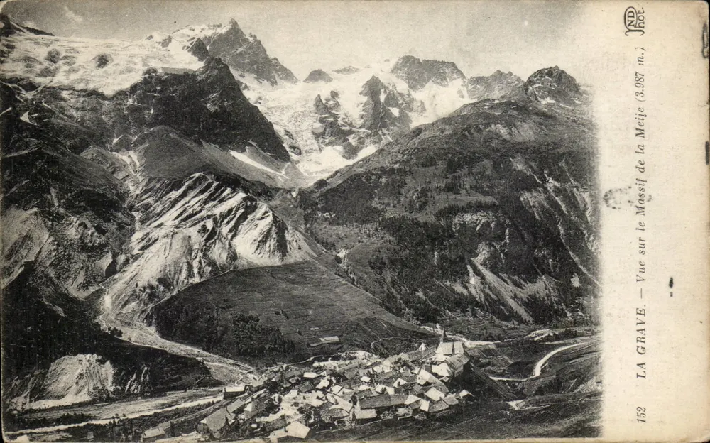 LA GRAVE — Vista do Massif de la Meije (3.987 m.) — R.D. Fotografia n°152 - Frente