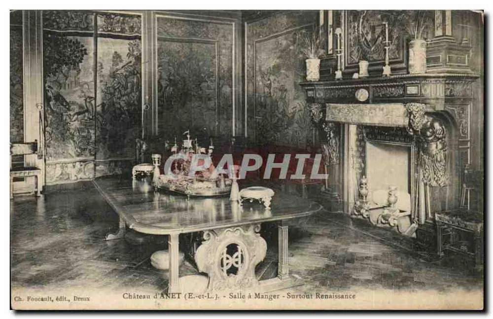 Castelo de ANET (E.-et-L.) - Sala de Jantar - Surtout da Renascença - Frente