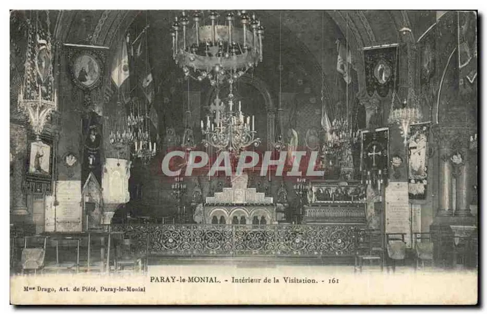 PARAY-LE-MONIAL - Interior da Visitação - Mme Drago, Arte de Pietade - Frente