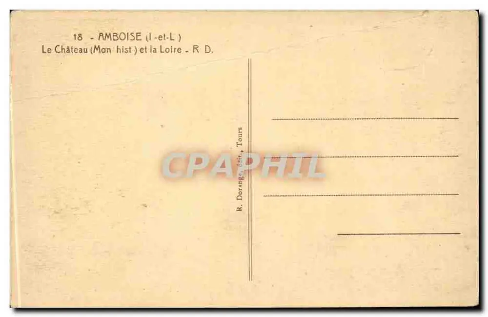 Amboise — O Castelo (Minha História) e a Loire — R. Doringe, Tours - Verso