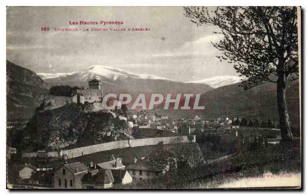 Lourdes - O Forte e Vale de Angélas — editor Léon Piché Frères, Toulouse - Frente