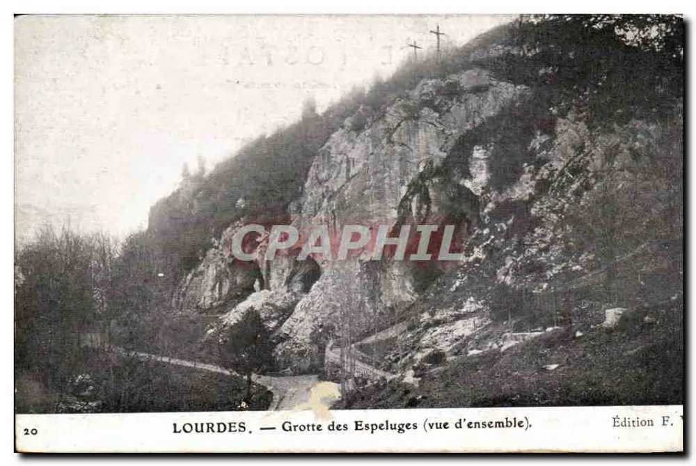 Lourdes — Gruta das Espelugues (visão geral) — Edição F. - Frente