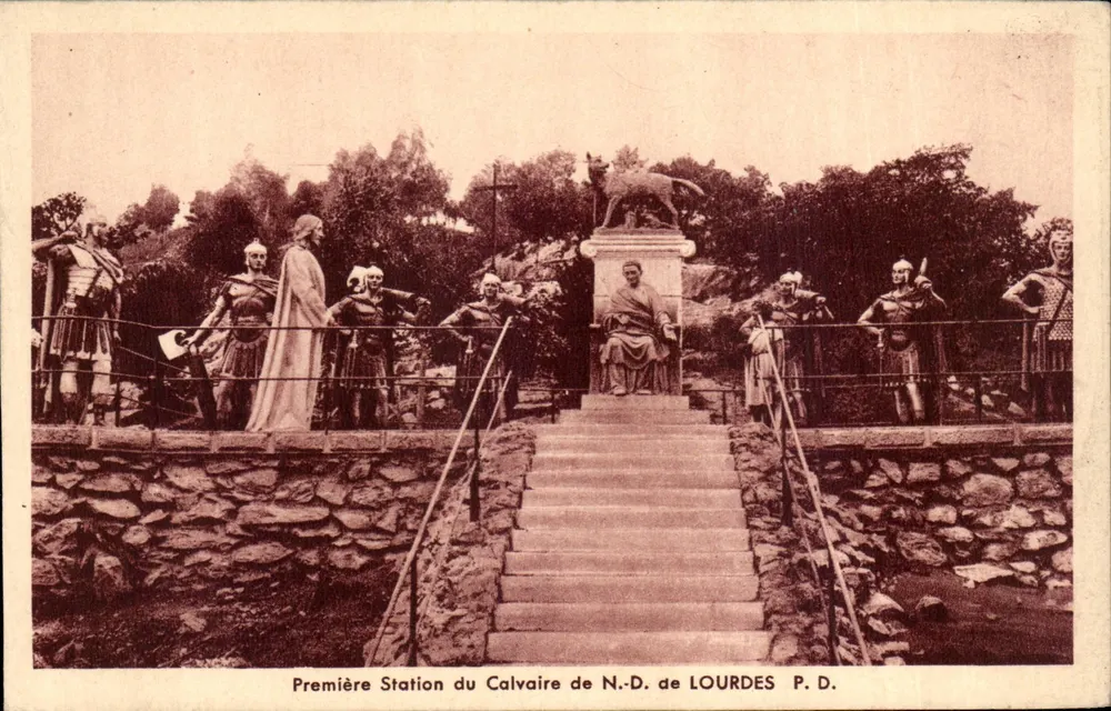 Erste Station des Calvariums der Jungfrau von Lourdes — P.D. - Vorderseite