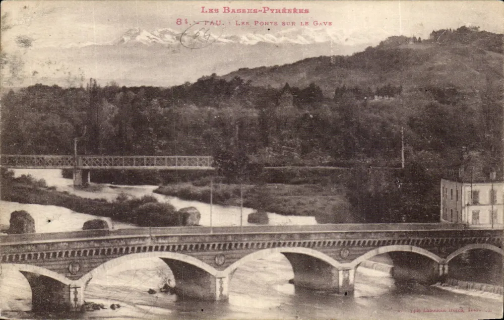 Les Basses-Pyrénées — Pau : Os pontes sobre o Gave — Tipo Labouche, Pau, n°84 - Frente