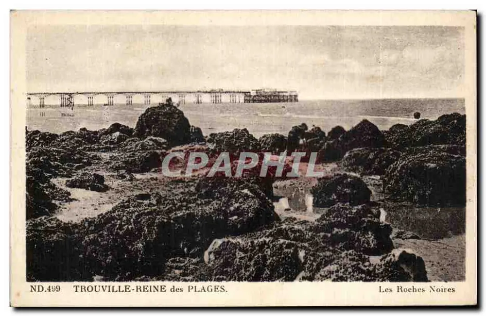 TROUVILLE-REINE DER STRÄNDE — Die schwarzen Felsen — ND.499 — Verlag: CP DES ARTS STRASBOURG-SCN - Vorderseite