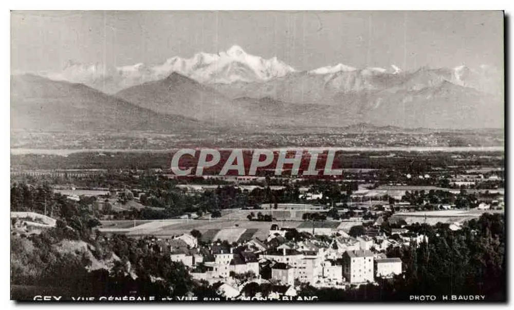 Cex - Vista generale e vista del Monte Bianco — Foto H. Baudry - Recto