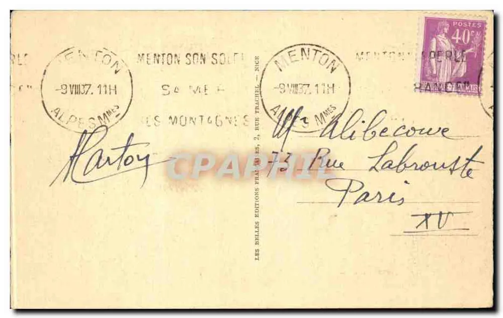 Cannes — Ansicht von La Croisette und Mont-Cévenalier — LL 358 - Rückseite