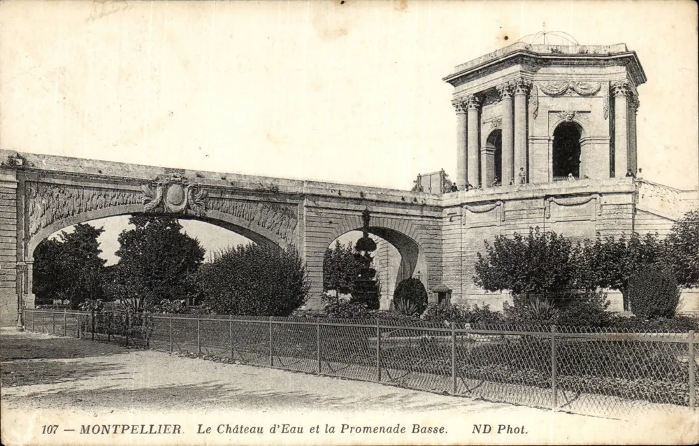Montpellier — Der Wasserburg und die untere Promenade — ND Fotografie n° 107 - Vorderseite