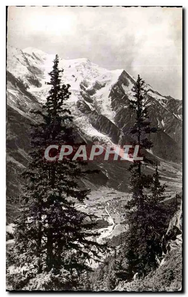 Chamonix Mont-Blanc — Widok panoramiczny — Wydawnictwo Francuskie nr 3518 - Awers