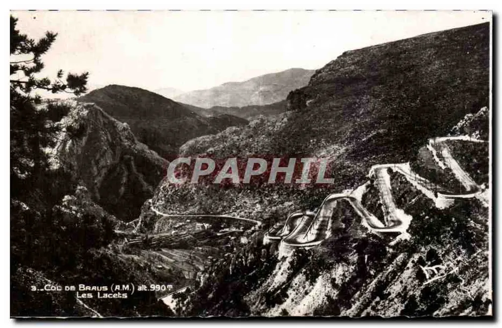 Col de Braus (A.M.) — Os Lacets, alt. 990 m — Éditions de Chimiez - Frente