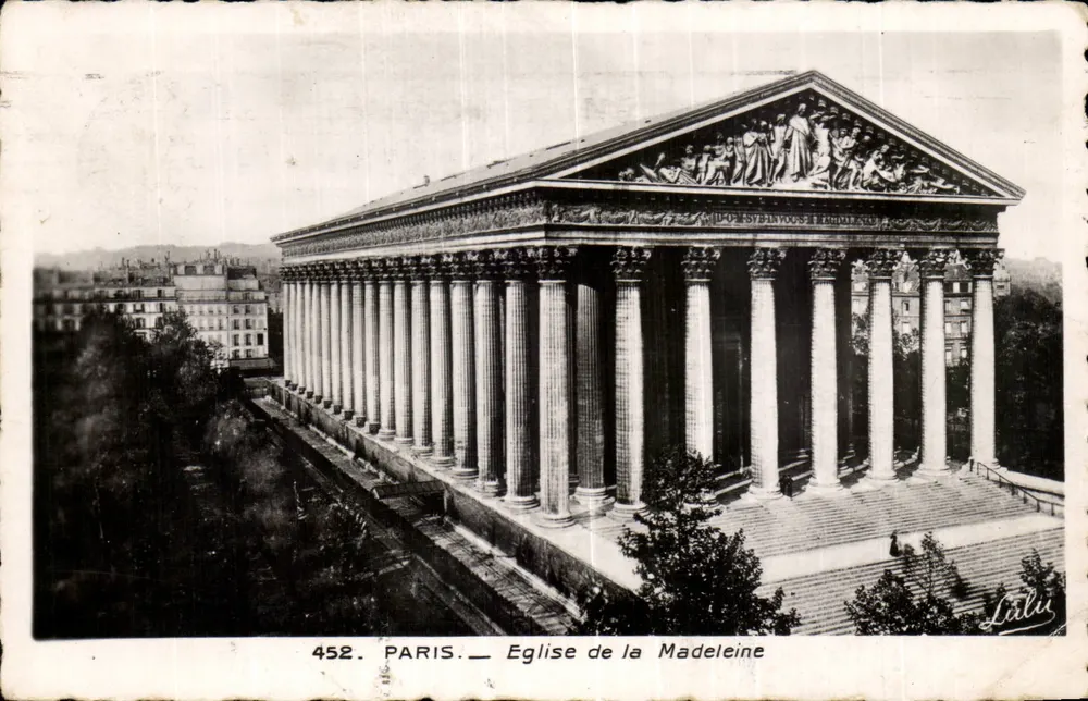 Paris — Igreja da Madeleine — Edição Lélu, n° 452 - Frente