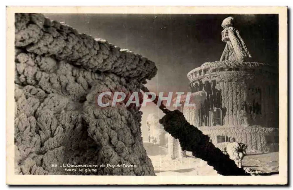 L'Observatoire du Puy-de-Dôme sous le givre — Éditeur : C. du Mazinnet, n° 125 - Recto