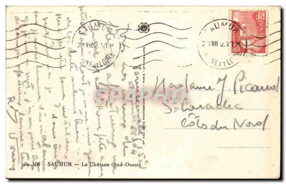 Saumur — O Castelo (Sudoeste) — SAUMUR — O Castelo (Sudoeste) - Verso