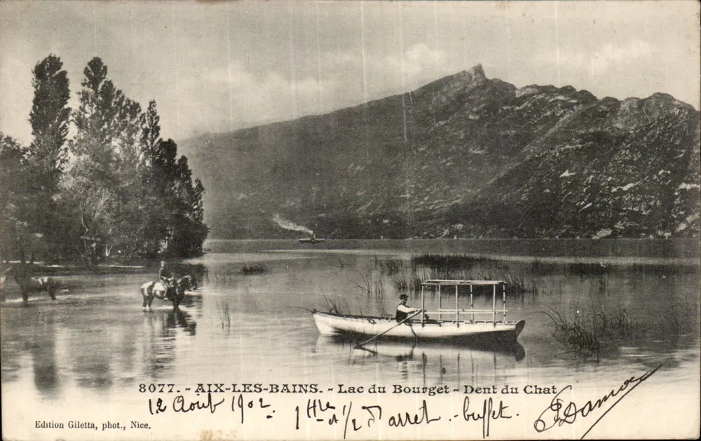 Lago do Bourget — Dente do Gato — Aix-les-Bains — Édition Giletta, Nice, n° 8077 - Frente