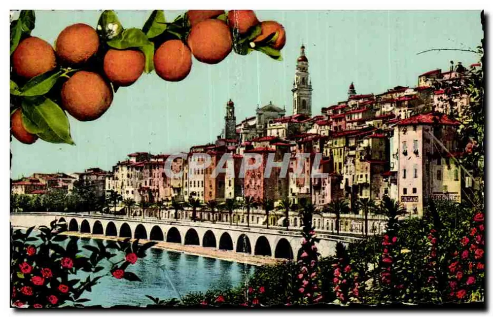 Menton — Algemene uitzicht van het Oude Menton — uitgever A.M. - Voorkant